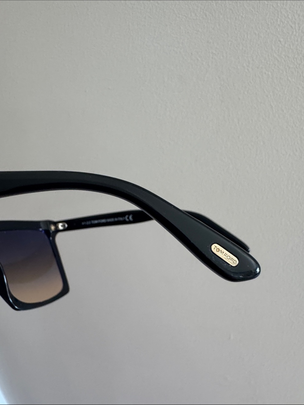 Tom Ford Black Frame Sunglasses with Brown Gradient Lenses - Picture 6 of 9